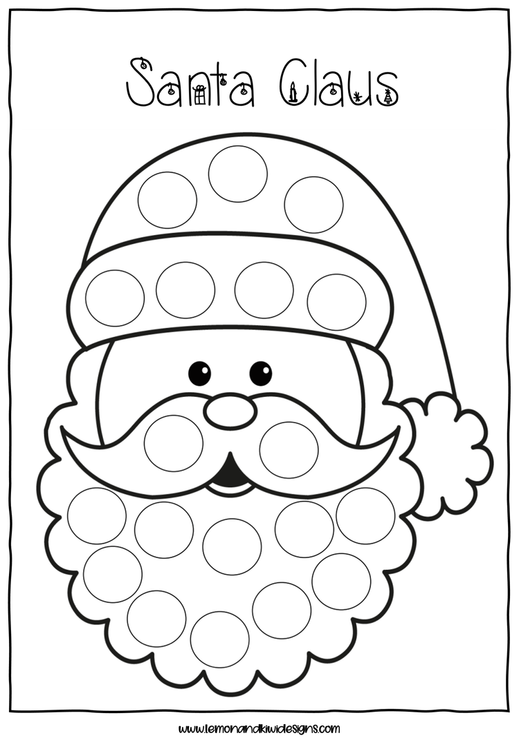 free christmas do-a-dot printables - lemon and kiwi designs